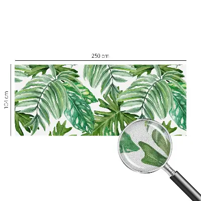 10D-Fototapete fürs Wohnzimmer mit exotischem Blattmotiv