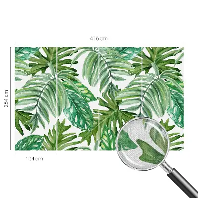 10D-Fototapete fürs Wohnzimmer mit exotischem Blattmotiv