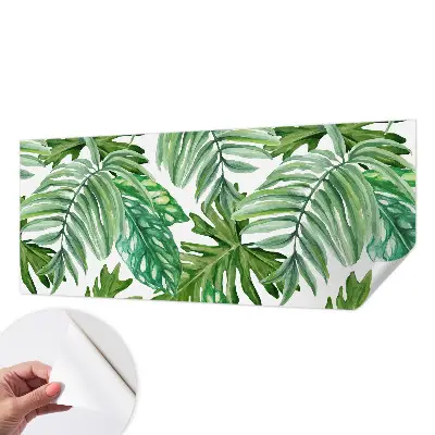 10D-Fototapete fürs Wohnzimmer mit exotischem Blattmotiv