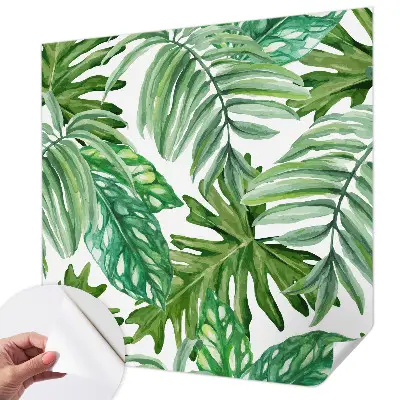 10D-Fototapete fürs Wohnzimmer mit exotischem Blattmotiv