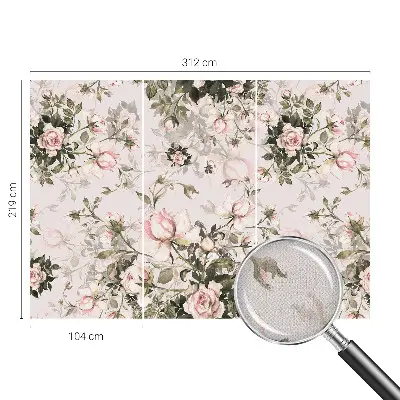 10D-Fototapete fürs Schlafzimmer mit Blumenmuster