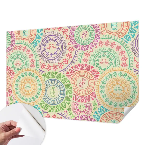 Moderne Fototapete nach Maß mit bunten Mandalas