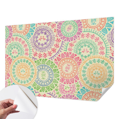 Moderne Fototapete nach Maß mit bunten Mandalas