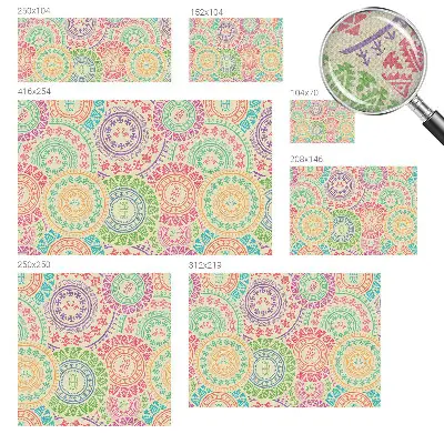 Moderne Fototapete nach Maß mit bunten Mandalas