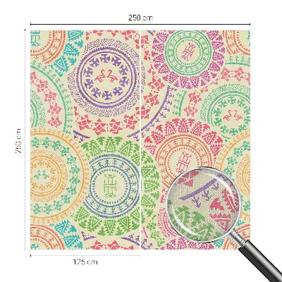 Moderne Fototapete nach Maß mit bunten Mandalas