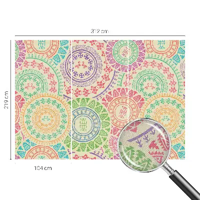 Moderne Fototapete nach Maß mit bunten Mandalas
