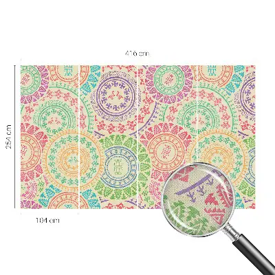 Moderne Fototapete nach Maß mit bunten Mandalas