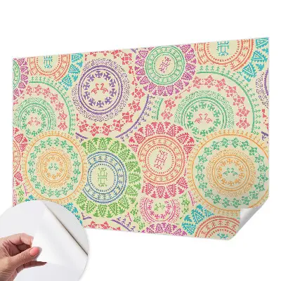 Moderne Fototapete nach Maß mit bunten Mandalas