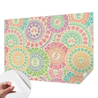 Moderne Fototapete nach Maß mit bunten Mandalas