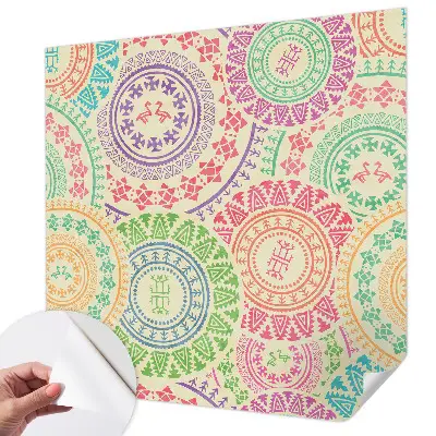 Moderne Fototapete nach Maß mit bunten Mandalas