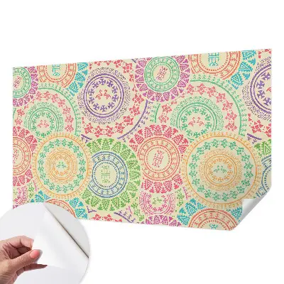 Moderne Fototapete nach Maß mit bunten Mandalas
