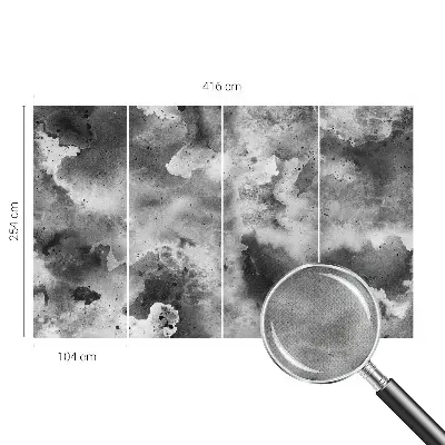 Selbstklebende Fototapete fürs Wohnzimmer mit Motiv grauer Wolken
