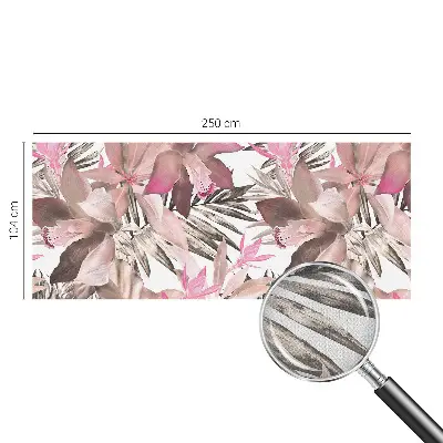 Selbstklebende Fototapete fürs Schlafzimmer mit exotischem Blumenmotiv