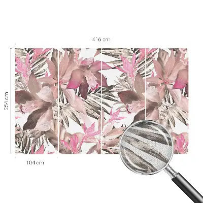 Selbstklebende Fototapete fürs Schlafzimmer mit exotischem Blumenmotiv