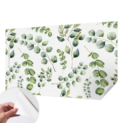 Fototapete in 3D-Optik mit grünem Blattmuster