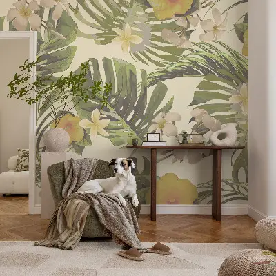 Moderne Fototapete nach Maß mit exotischem Pflanzenmotiv