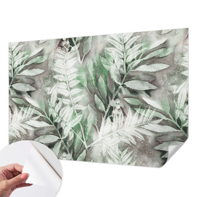 Hochwertige Bildtapete Aquarellblätter