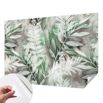 Hochwertige Bildtapete Aquarellblätter