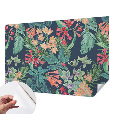 Motivtapete nach Maß mit tropischen Blumenmotiv