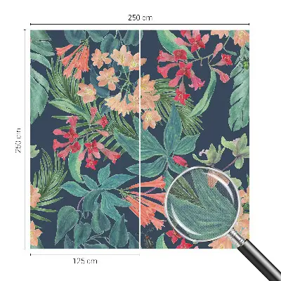 Motivtapete nach Maß mit tropischen Blumenmotiv
