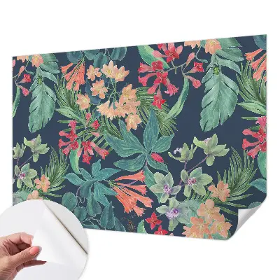 Motivtapete nach Maß mit tropischen Blumenmotiv