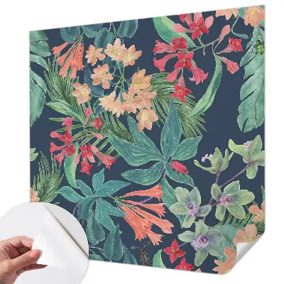 Motivtapete nach Maß mit tropischen Blumenmotiv