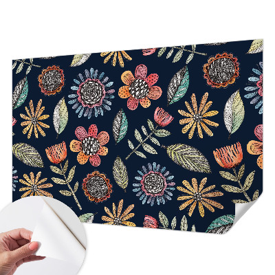 Selbstklebende Fototapete mit Blumenmosaik