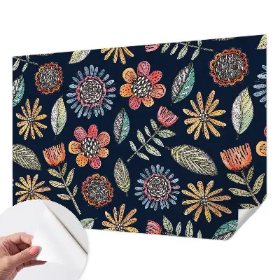 Selbstklebende Fototapete mit Blumenmosaik