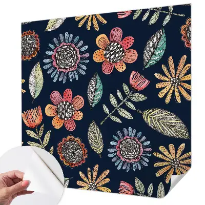 Selbstklebende Fototapete mit Blumenmosaik