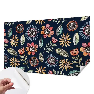 Selbstklebende Fototapete mit Blumenmosaik