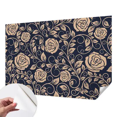 Fototapete in 3D-Optik mit romantischem Blumenmotiv