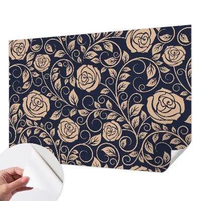 Fototapete in 3D-Optik mit romantischem Blumenmotiv