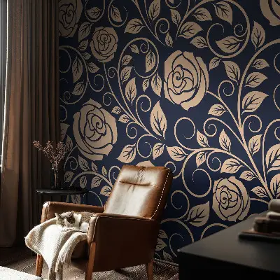 Fototapete in 3D-Optik mit romantischem Blumenmotiv