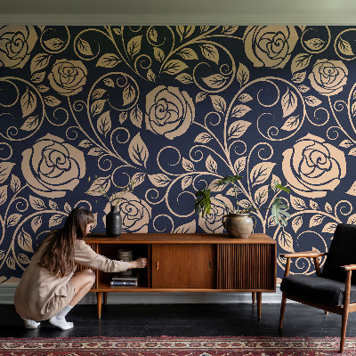 Fototapete in 3D-Optik Romantische Blumen