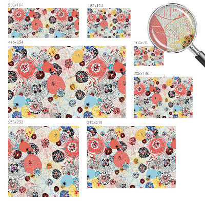 Moderne Fototapete nach Maß Bunte Blumen