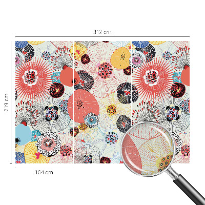 Moderne Fototapete nach Maß Bunte Blumen