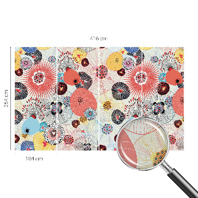 Moderne Fototapete nach Maß Bunte Blumen