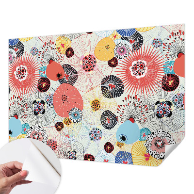 Moderne Fototapete nach Maß Bunte Blumen