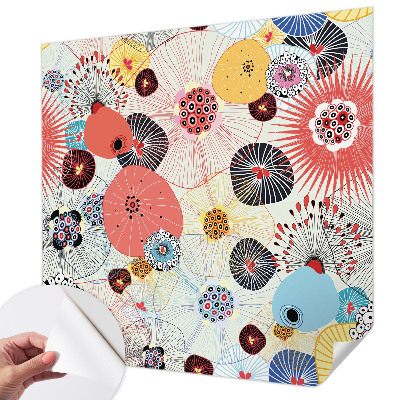 Moderne Fototapete nach Maß Bunte Blumen