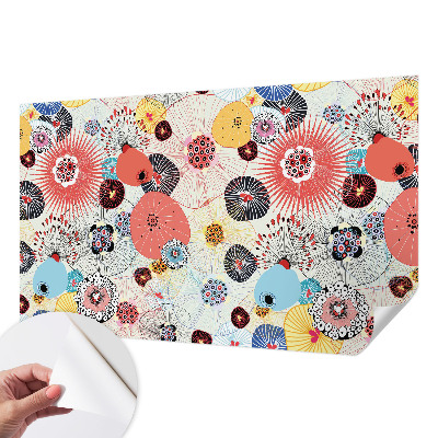 Moderne Fototapete nach Maß Bunte Blumen