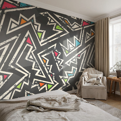 Selbstklebende Fototapete fürs Kinderzimmer mit energetischem Geometrie-Motiv
