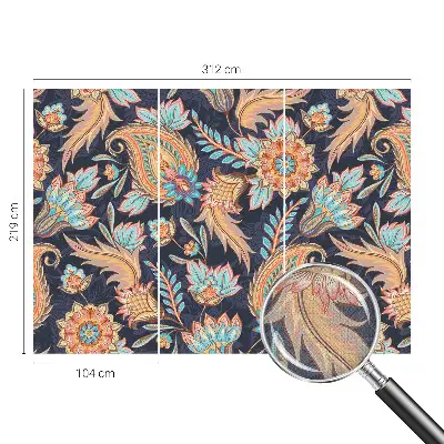 13D-Fototapete fürs Wohnzimmer mit Blumenmuster