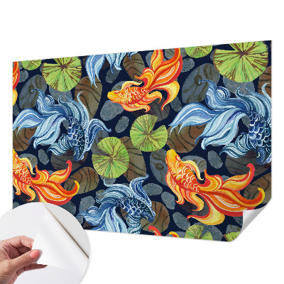 13D-Fototapete fürs Schlafzimmer Fischmuster