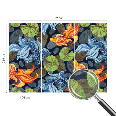 13D-Fototapete fürs Schlafzimmer Fischmuster