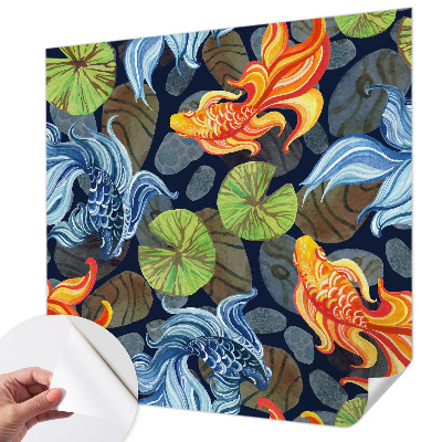 13D-Fototapete fürs Schlafzimmer Fischmuster