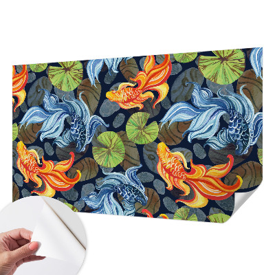 13D-Fototapete fürs Schlafzimmer Fischmuster