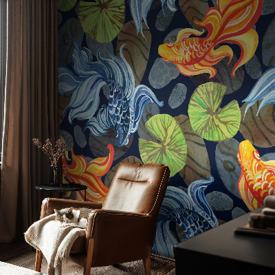 13D-Fototapete fürs Schlafzimmer Fischmuster