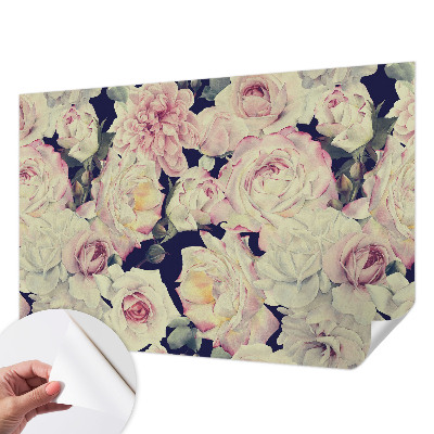Vintage Tapete mit Blumenstraußmuster