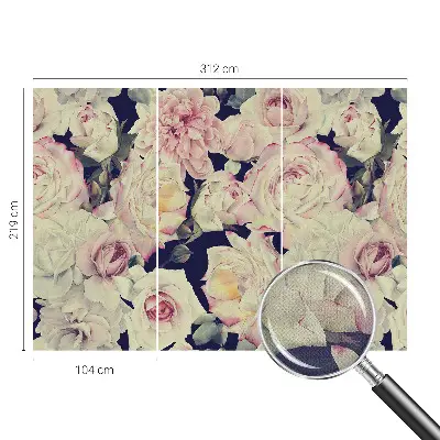 Vintage Tapete mit Blumenstraußmuster