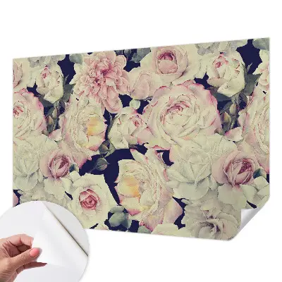 Vintage Tapete mit Blumenstraußmuster